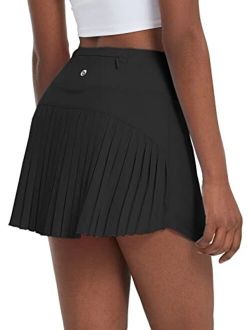 Women's Pleated Tennis Skirts High Waisted Lightweight Athletic Skorts Skirts with Shorts Pockets