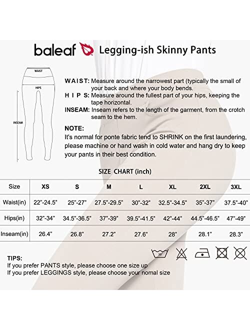 BALEAF Women's Work Leggings Skinny Yoga Dress Pants Stretchy Business Casual with Pockets Office Ponte