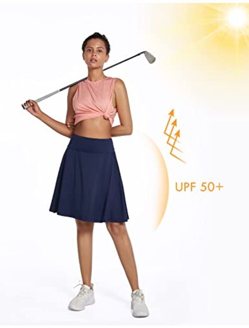 BALEAF Women's 20" Knee Length Skorts Skirts Long Golf Tennis Sports Casual Skirts Modest with Pockets