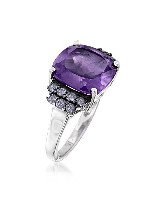 Ross-Simons 5.50 Carat Amethyst and .40 ct. t.w. Tanzanite Ring in Sterling Silver