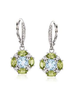 3.50 ct. t.w. Multi-Gemstone Drop Earrings in Sterling Silver