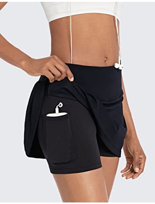 BALEAF Women's High Waisted Tennis Skirt Golf Skorts Pleated Athletic Skirts Cute 4 Pockets Running Sports Workout