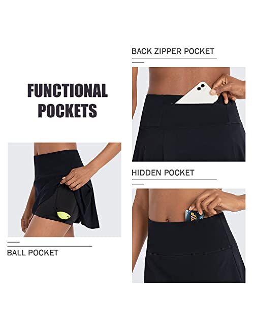 BALEAF Women's High Waisted Tennis Skirt Golf Skorts Pleated Athletic Skirts Cute 4 Pockets Running Sports Workout