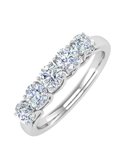 1 Carat Round Diamond Wedding Band Ring in 14K Gold