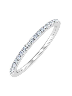0.15 Carat to 3/4 Carat Diamond Wedding Band Ring in 14K White Gold
