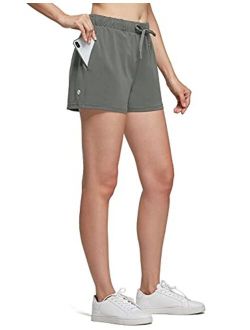 Women's 2.5" Workout Lounge Hiking Running Sport Shorts Quick Dry Pajama Knit Shorts with Pockets & Drawstring