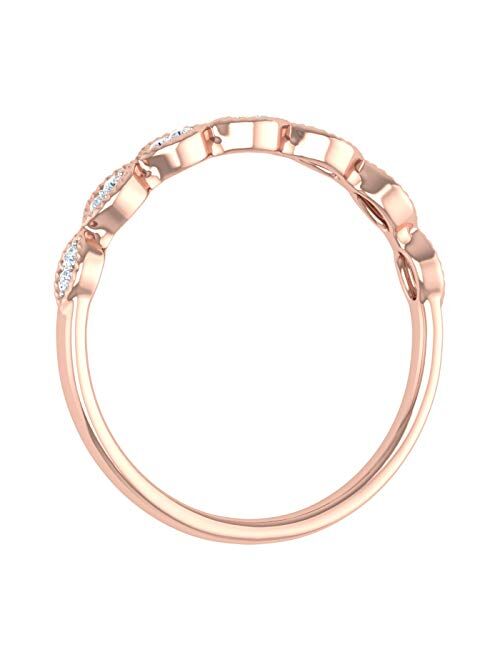 Finerock 0.04 Carat Anniversary Wedding Band Ring in 10K Solid Gold