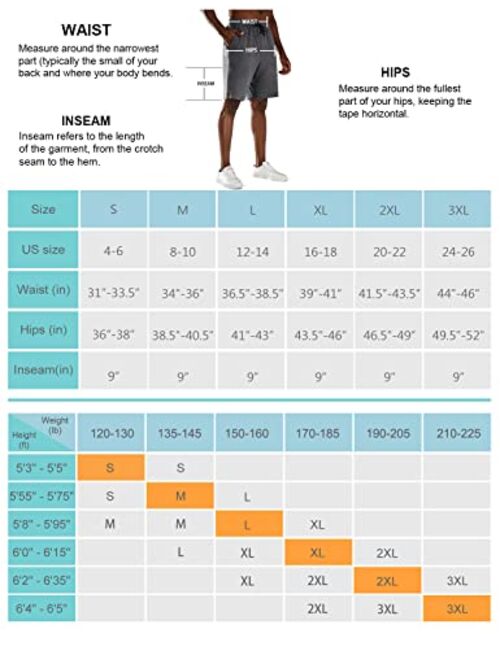 BALEAF Men's 9" Cotton Yoga Lounge Shorts Long Sweat Jersey Pajama Shorts with Pockets & Elastic Waist