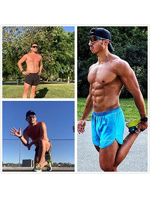 BALEAF Men's 3'' Running Shorts Gym Quick Dry Athletic Workout Pocket Lightweight Brief