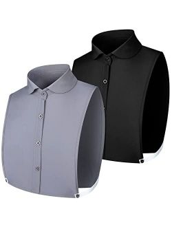 Syhood 2 Pieces Fake Collar Detachable Collars Women's Half False Shirt Collar Dickey Tops Collar for Women