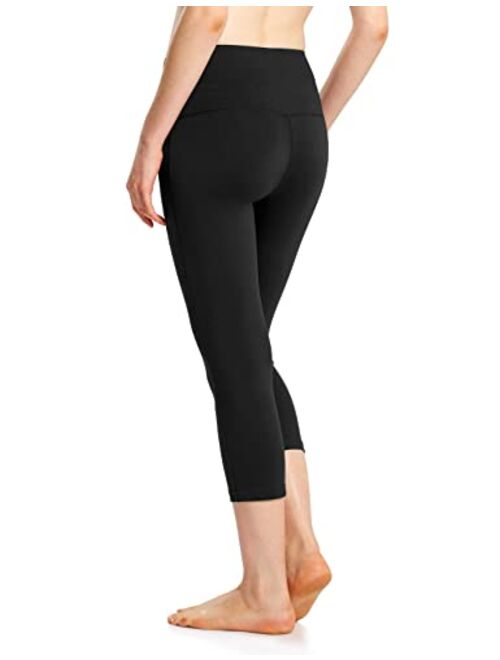 BALEAF Women's Workout Leggings High Waisted Capri Yoga Pants Tummy Control Squat Proof Capris Leggings Pocket