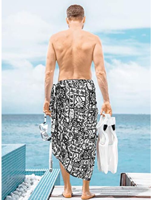 HAPPY BAY Men's Standard Beachwear Sarong Pareo Wrap
