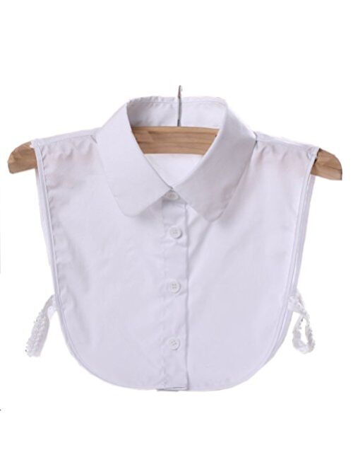 mollensiuer Women's Fake Collar Detachable Dickey Collar Blouse Half Shirts False Collar, White
