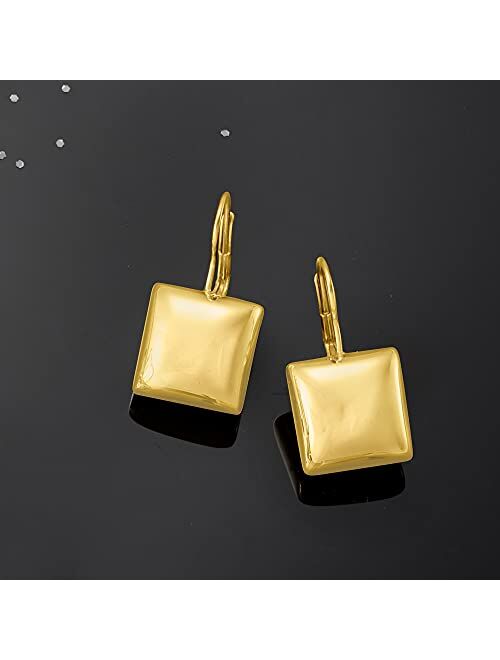 Ross-Simons Italian 18kt Gold Over Sterling Square Drop Earrings