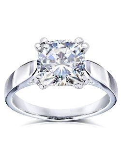 Cushion-cut Moissanite Solitaire Engagement Ring 2 CTW 14k White Gold