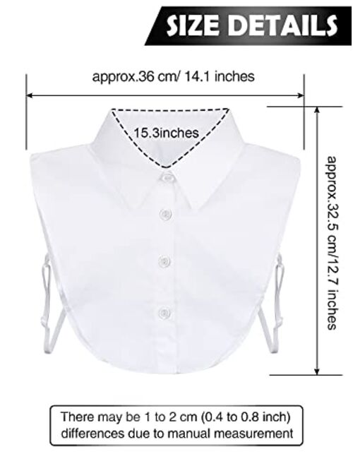 Syhood 4 Pieces Fake Collar Detachable Dickey Collar Half Shirts Round Collar Blouse False Collar Top for Women Girls Outfits