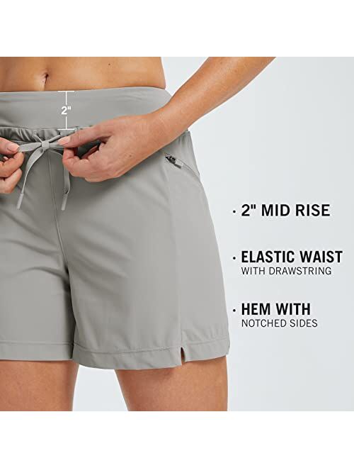 BALEAF Women's 5" Casual Shorts for Summer Stretch Elastic Waist Quick Dry Lightweight Pockets for Running Hiking