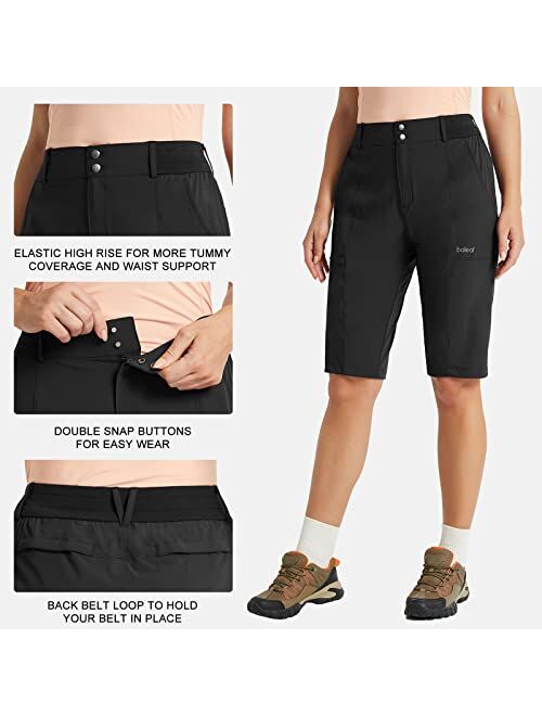 BALEAF Bermuda Shorts for Women 13" Hiking Long Shorts Knee Length Quick Dry High Waisteded Stretch Water Resistant for Golf