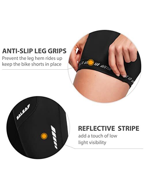 BALEAF Womens Bike Shorts 3D Padded Pocket Cycling Spinning Shorts Mountain Biking Bicycle Gel UPF 50+