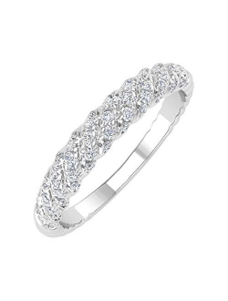 1/4 Carat Diamond Wedding Band Ring in 10K Gold