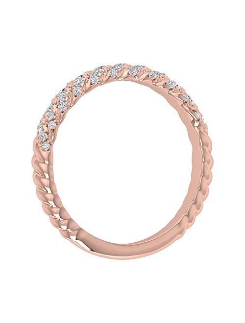 Finerock 1/4 Carat Diamond Wedding Band Ring in 10K Gold