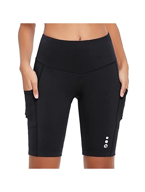 BALEAF Women's 9'' High Waist Biker Shorts Compression Cycling Tights Pockets UPF 50+