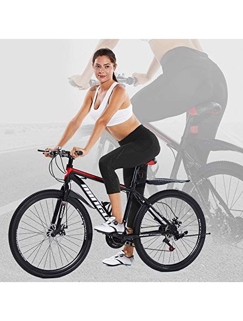BALEAF Women's Bike Shorts 4D Padded Cycling Pants Biking Capris 3/4 Tights Bike Leggings Pocket UPF50+