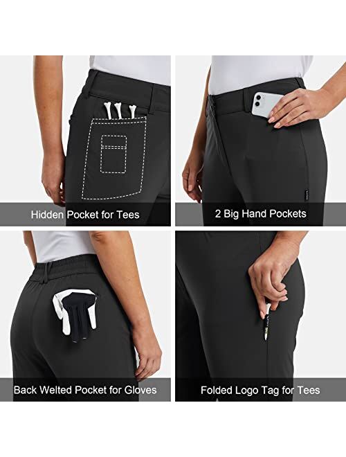 BALEAF Womens Golf Pants with Pockets Stretch Slim High Waist Quick Dry Lightweight Plus Size Womens Golf Apparel