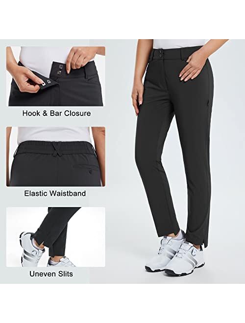BALEAF Womens Golf Pants with Pockets Stretch Slim High Waist Quick Dry Lightweight Plus Size Womens Golf Apparel