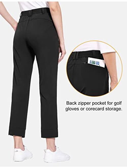 BALEAF Women's Golf Pants Stretch Lightweight Quick Dry Water Resistant Work Pants with Zipper Pocket