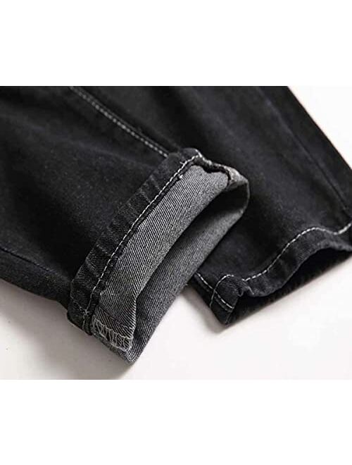 HENGAO Boy's Distressed Ripped Skinny Jeans