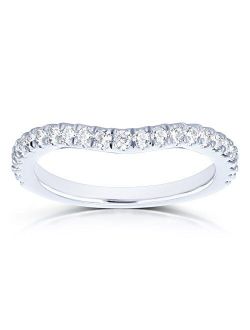 Diamond Curved Wedding Band 1/3 CTW in 14k White Gold