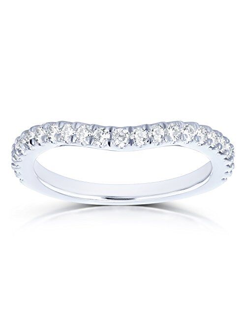 Kobelli Diamond Curved Wedding Band 1/3 CTW in 14k White Gold