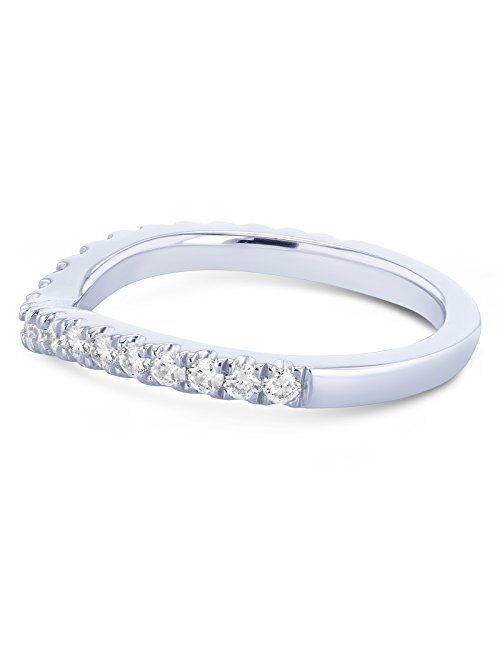 Kobelli Diamond Curved Wedding Band 1/3 CTW in 14k White Gold