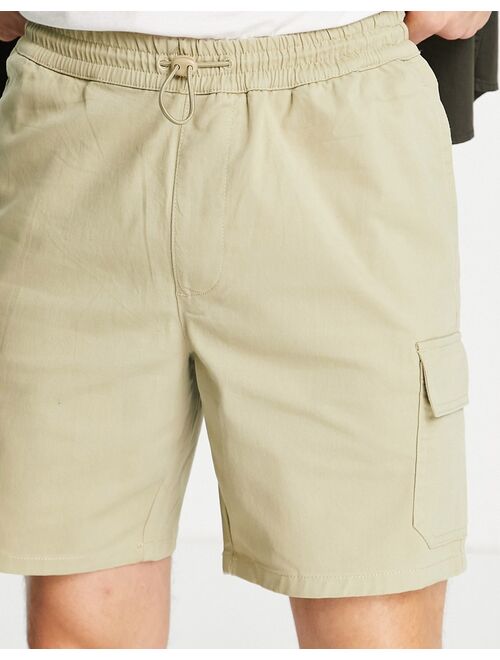 ASOS DESIGN slim cargo shorts in beige