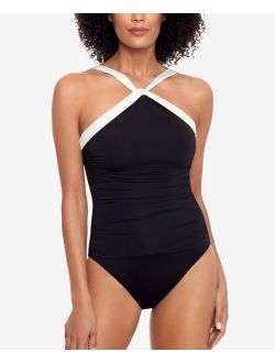 Lauren Ralph Lauren Lauren by Ralph Lauren Bel Air Colorblocked Tummy-Control One-Piece Swimsuit