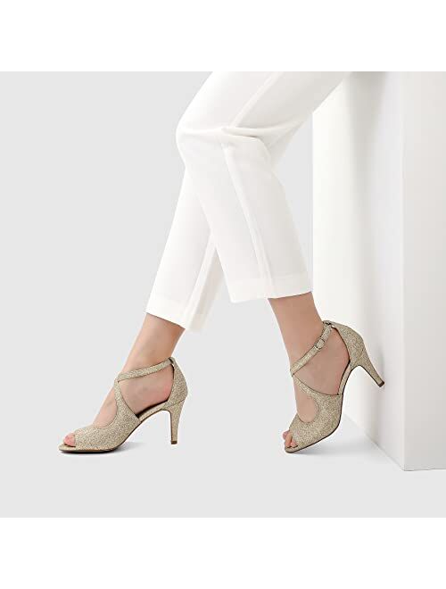 mysoft Women's Fashion Stilettos Open Toe Strappy Pump Heel Sandals