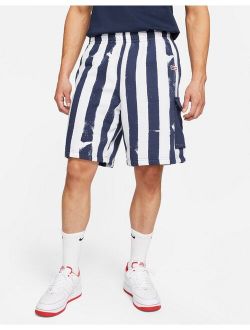 RWD Pack stripe cargo shorts in navy/white