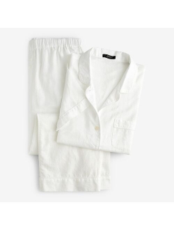 Cotton-linen short-sleeve pajama set