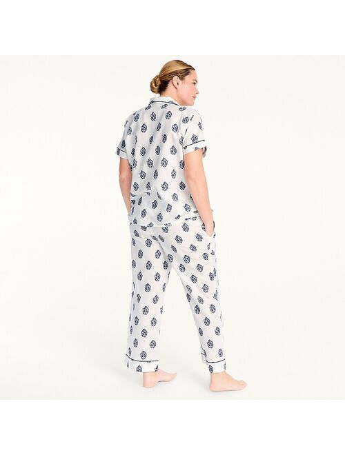 J.Crew Cotton-linen short-sleeve pajama set