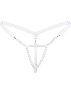 LoveSex Womens Sexy Micro Pearls G-String Lingerie Thong Panty Sexy V-String Night Lingerie Underwear