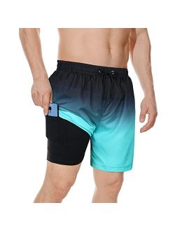 Zando Mens Swim Trunks Quick Dry Beach Shorts for Men Bathing Suits Beach Wear Mens Swim Shorts with Compression Liner