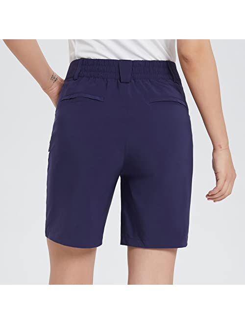 BALEAF Women's Golf Shorts Stretch 7" Hiking Summer Shorts Quick Dry Bermuda Shorts with Pockets