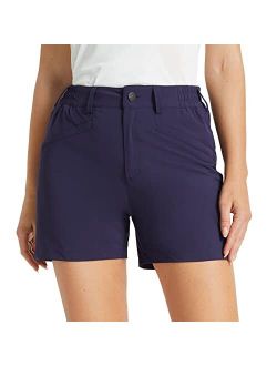 Women's Golf Shorts Stretch 4.5" Quick Dry Mesh Breathable Hiking Spandex Active with Pockets Athletic