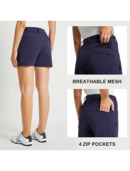 BALEAF Women's Golf Shorts Stretch 4.5" Quick Dry Mesh Breathable Hiking Spandex Active with Pockets Athletic