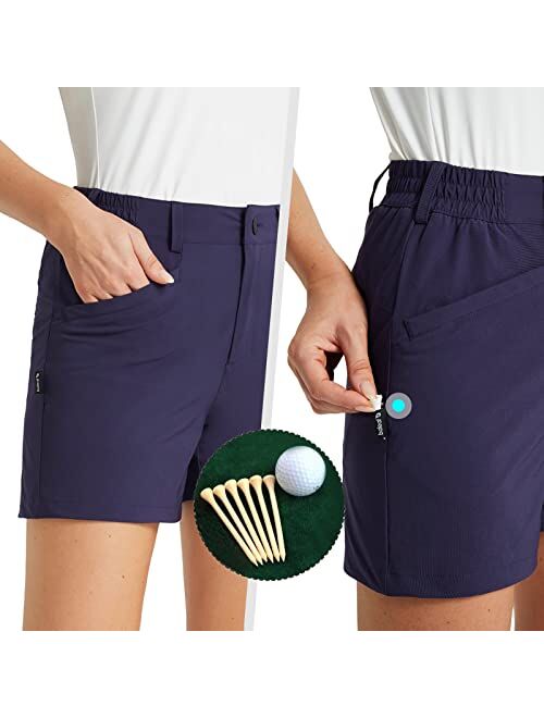 BALEAF Women's Golf Shorts Stretch 4.5" Quick Dry Mesh Breathable Hiking Spandex Active with Pockets Athletic