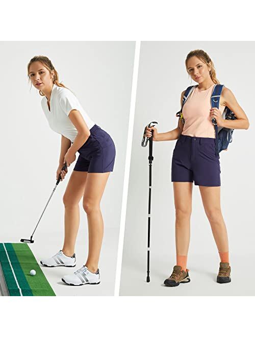 BALEAF Women's Golf Shorts Stretch 4.5" Quick Dry Mesh Breathable Hiking Spandex Active with Pockets Athletic