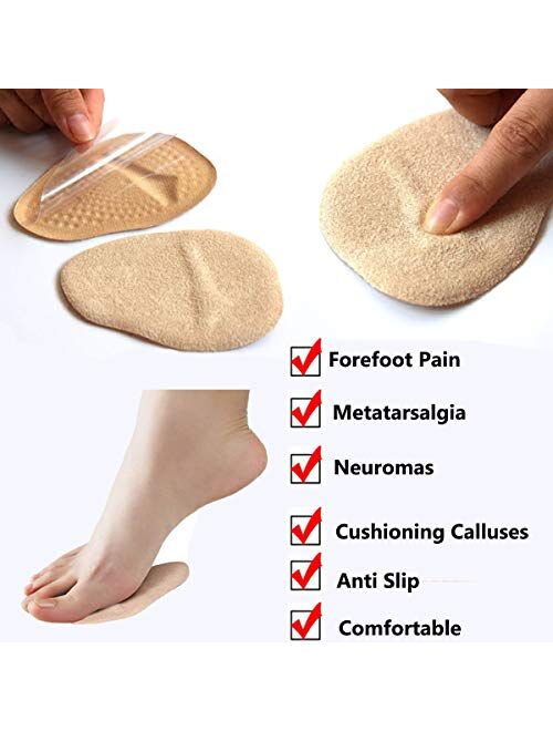ZBLGO Ball of Foot Cushions for High Heel - Soft Gel Insole- Metatarsal Pads- Shoe Inserts - Foot Pain Relief for Mortons Neuroma Callus Metatarsal Bunion Forefoot Cushio