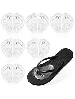 Handepo 6 Pairs Gel Metatarsal Pads for Thong Forefoot Cushion Inserts Foot Pads Non Slip Shoe Cushion for Sandals Thong Pads Self Adhesive Thong Pads Toe Post Protector 