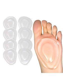FCYIMI Metatarsal Pads Ball of Foot Cushions 8 Pack Gel Ball Feet Pads Mortons Neuroma Callus Foot Pain Relief Bunion Forefoot Support for Women Men